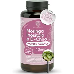 RedMoringa Inositolo Integratore con Moringa Bio | Myo Inositolo e D Chiro Inositolo, Vitamina B12, B6 e D, Acido Folico | Female Balance PCOS Estrogeni Femminili Regolarità Ciclo | 90 Capsule - RedMoringa