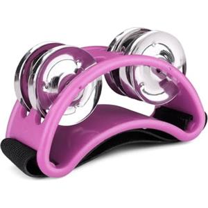 Flexzion Tamburello del piedi percussion, Strumento musicale gadget cajon accessori foot shaker, Tamburo per bambini KTV festa regalo per cantanti e chitarristi, Musica sonagli percussioni (Rosa)