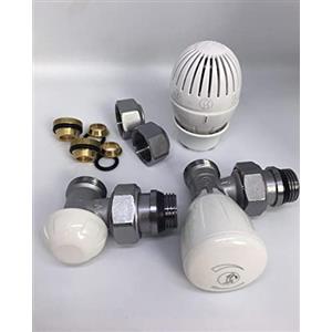 Giacomini Kit Giacomini composto da valvola,detentore,due adattatori multistarto 16x2 e Testa termostatica