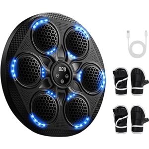 HouYa-Tec Music Boxing Machine， Smart Music Machine Boxing LED Electronic Bluetooth 15 modalità e 15 velocità， Esperienza di Pugilato Reale Include guantoni da Boxe Regalo per Adulti e Bambini