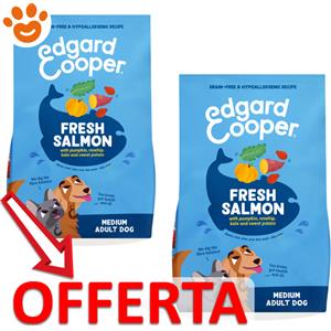 Edgard Cooper Dog Adult con Salmone - Offerta [PREZZO A CONFEZIONE] Quantità Minima 2, Sacco Da 12 Kg