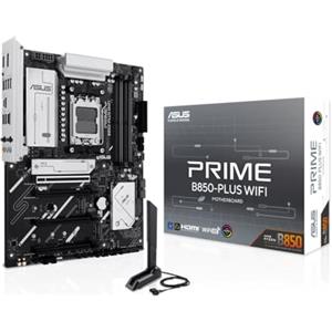 ASUS PRIME B850-PLUS WIFI, Scheda Madre AMD ATX, 8+2+1 Fasi Alimentazione, Slot DDR5, PCIe 5.0, 3 slot M.2, Wi-Fi 6E, Ethernet Realtek 2.5Gb, DisplayPort, HDMI, USB-A e USB-C da 10Gbps, Aura Sync