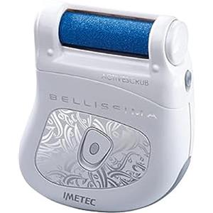 BELLISSIMA Imetec Bellissima Active Scrub Set Pedicure Elettrico, 2 Rulli Leviganti a Grana Grossa e Grana Fine, Design Ergonomico e Compatto, Spazzolina per la Pulizia dei Rulli Inclusa