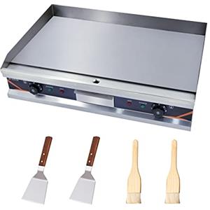 DULNICE Griglia Elettrica da Cucina in Acciaio Inossidabile 73cm Piastra Elettrica Professionale,4400W Piastra Elettrica da Cucina,Bistecchiera Elettrica BBQ Grill Teppanyaki Grill