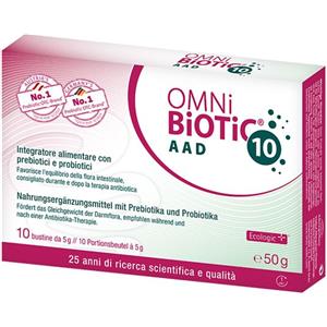 INSTITUT ALLERGOSAN Omni Biotic 10 AAD - Integratore con 10 Bustine da 5g per l'Equilibrio della Flora Intestinale