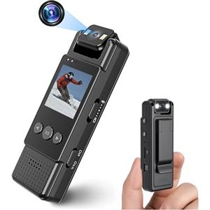QZT Telecamera,Body Cam Polizia Videocamera e Audio 1080P Piccola Body Camera Personale con Foto, Rilevamento del Movimento, Visione Notturna, Telecamera Dash Cam per Sicurezza, Corsa