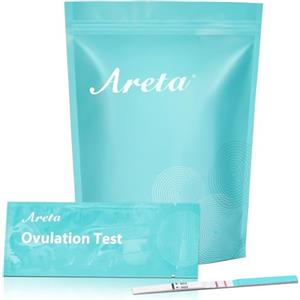 Areta 30 x Test di Ovulazione Sensibile: Test Fertilità Donna 25 mIU/ml, Stick Ovulazione Affidabile, Kit Ovulazione da 30 Confezioni Altamente Accurato, 30 LH Test