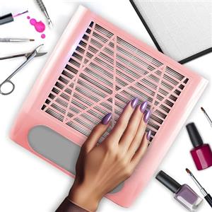 Retoo Aspirapolvere per unghie professionale per nail art & casa 80 W potente aspiratore per manicure salone unghie velocità 4500 rpm rosa