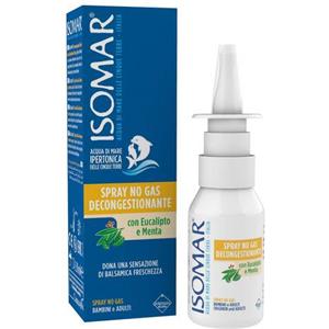 Isomar Naso Spray No Gas Decongestionante 30ml - Soluzione ipertonica con acqua di mare e olio essenziale di eucalipto