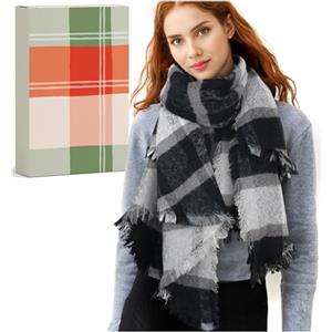 HIGHEVER Sciarpa Donna Invernale Regali Natale: Foulard Donna Firmati Sciarpe Scialle Donna Invernale Caldo Morbide Idee Regalo Donna Ragazza Mamma Amica, Sciarpa Nera Donna Scozzese Idee Regalo Natale 2024