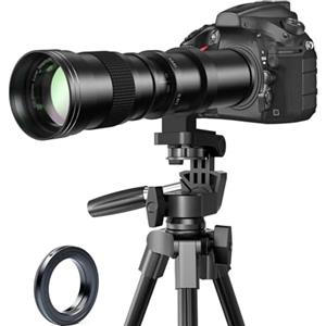 BENOISON Obiettivo EF per Canon - Teleobiettivo 420-800mm f/8.3 Zoom Obiettivi Manuale per Canon EOS Rebel SL3 SL2 T8i T7 T7i T6 T6i 850D 800D 750D 250D 200D 90D 80D 77D 4000D 3000D 1500D 6DII/5DIV/IDXIII DSLR