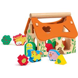 Trudi Sevi Casetta degli incastri (14 pz.) | Trudi by Giochi in Legno educativi Prima Infanzia. Costruzioni e Giocattoli. Regalo di Natale e Compleanno per Bambini | 19,7x18,3x17,6cm Wood | Modello 88056