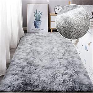 Tinyboy-hbq Tappeto da pavimento grande, per soggiorno, camera da letto, morbido, antiscivolo, soffice, per interni, cameretta dei bambini, soffice per la decorazione della casa (grigio bianco, 80 x
