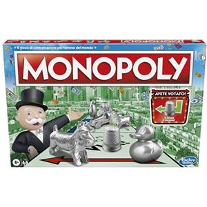 Monopoly Hasbro Gaming Classico, Gioco da Tavolo da 2 a 6 Giocatori per Tutta la Famiglia, Gioco per Bambini e Bambine da 8 Anni in su