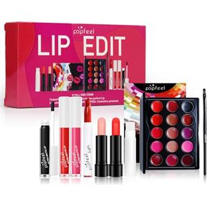 FantasyDay Set di Trucchi, FantasyDay Kit di Bellezza Cosmetici Kit per Occhi, Viso e Labbra - Natale Regalo Xmas Makeup Gift Set con Correttore, Rossetti, Lucidalabbra, Palette Ombretti, Mascara, Trousse, Fard