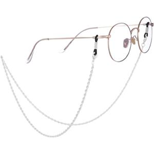 Azwood Collana in argento per occhiali da donna, impermeabile, in acciaio inox, per maschera, occhiali da sole, cordino, argento, 75 cm