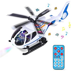 SHANNA Aerei Giocattolo Bambini, Telecomandato Giocattolo dell'aeroplano Aeroplano di Giocattoli Educativi per Veicoli, Elicottero Giocattolo con luci a LED e musica Ragazzo Ragazze Regalo (bianca)