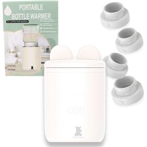 Hello Hippo - Scaldabiberon Portatile e Compatto | USB-C Ricaricabile, Antigoccia, Compatibile con Philips Avent, MAM, NUK | 4 Temperature Regolabili | Riscaldamento Rapido ed Efficiente