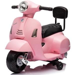 sun baby Vespa moto elettrica per bambini con schienale per bambini 2 anni Batteria 6V 4,5A Carico massimo 25KG tempo di guida 45 MINUTI Motore: 1x35W Verde Acqua (Rosa)