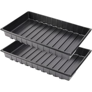 Garronda Vassoio da coltivazione, vassoio in plastica per mini serra e piantine, vassoio per piante e giardino, vassoio per germinazione impermeabile, ideale per orto e balcone, set di 2 (53 x 32 cm