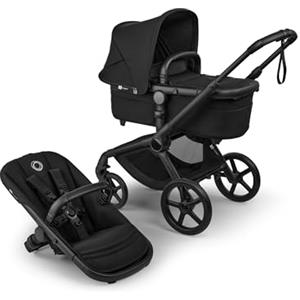 Bugaboo Fox 5 Renew, Passeggino Multi-Terreno 2 in 1 per Bambini, Chiusura Facile, Navicella Spaziosa, Seduta da Bambino Estensibile, Telaio Nero e Cappottina Heritage Black
