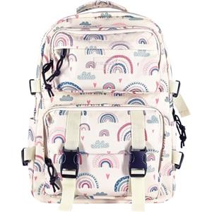 Oreunik - Zaino casual da viaggio, unisex, per computer portatile da 15 pollici, per adolescenti, leggero e impermeabile, unisex, per ufficio, scuola e università, Arcobaleno, Basic