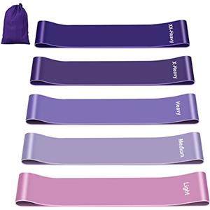Fokky Elastici Fitness (Set di 5), Bande di Resistenza Fitness con 5 Livelli di Resistenza, Fasce Elastiche Fitness per Crossfit, Yoga, Pilates, Squats, Lunges, Stretching, Allenamento di Forza