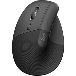 Logitech Lift Left Mouse Ergonomico Verticale, per Mancini, Senza Fili, Bluetooth o Logi Bolt USB, Clic Silenziosi, 4 Tasti, Compatibile con Windows / macOS / iPadOS, Laptop, PC - Grafite