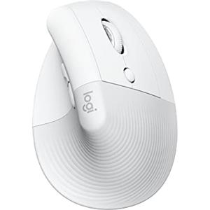 Logitech Lift for Mac, mouse ergonomico wireless, Bluetooth, clic silenzioso, smartwheel silenziosa, 4 pulsanti personalizzabili, per macOS/iPadOS/MacBook Pro/Macbook Air/iMac/iPad - OffWhite