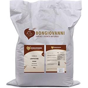 BONGIOVANNI FARINE E BONTA' NATURALI Farina di Lenticchie rosse 5Kg BIO senza glutine