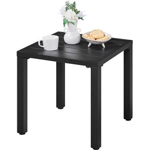 Yaheetech Tavolo da Giardino Esterno Quadrato in Metallo 45×45×45,5 cm per Terrazza Patio Balcone Tavolino Bistrot Nero