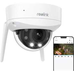 Reolink 4K Telecamera Wi-Fi Esterno Supporta 2,4/5GHz Wi-Fi 6, Zoom Ottico 5X, Videocamera Sorveglianza con Rilevamento di Persone/Veicoli/Animale, Visione Notturna, IK10 Antivandalismo, 843WA(No PT)