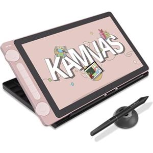 HUION Kamvas 13 (Gen 3) Tavoletta Grafica con Schermo, Monitor da Disegno in Vetro Canvas da 13,3,Vopertura sRGB del 99%, PenTech 4.0, Pressione Penna 16384, Doppi Quadranti,Supporto Regolabile, Rosa