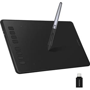 HUION Inspiroy H950P Tavoletta Grafica con 8 Tasti Rapidi | Penna Senza Batteria, Compatibile Windows, macOS e Android, Ideale per Formazione a Distanza e Didattica