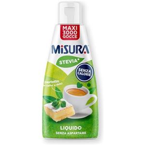 MERISANT Misura® Stevia Dolcificante Liquido Zero Calorie, Perfetto Caffe' e Dolci, Senza Glutine, Senza Aspartame, Vegano, Confezione Apri e Chiudi, 205ml
