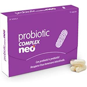 Neo - Probiotici per il Benessere Intestinale - 15 Capsule / 1 al Giorno - Migliora le Funzioni Digestive - Con Microgranuli a Base di Probiotici e Prebiotici - Complex Probiotico