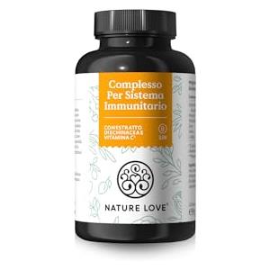 NATURE LOVE® Complesso Per Sistema Immunitario - 120 capsule - estratto di echinacea, vitamine C+D, zinco, selenio e istidina - per le difese* - alto dosaggio, testato in laboratorio, made in Germany