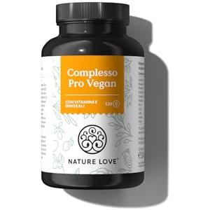 Nature Love Complesso Pro Vegan - 120 capsule - Vitamine e minerali insieme per vegani e vegetariani - Con vitamina A, B2, B12, D3, K2, C, ferro, zinco, iodio, selenio e calcio - Vegano e testato in laboratorio