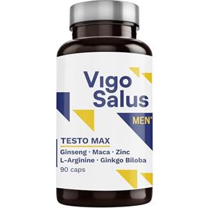 nutridix Testosterone Uomo Potente - Massa Muscolare + Forza + Durata + Alto Dosaggio - Maca, Tribulus Terrestris, Ginkgo Biloba, L Arginina, Ginseng e Zinco - Vigosalus 90 Capsule