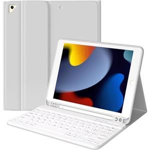 TQQ Custodia Tastiera per iPad (9a, 8a e 7a generazione), Cover con Italiano Tastiera QWERTY, per iPad 10.2