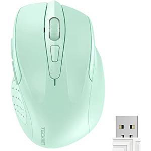 TECKNET PRO Mouse Senza Fili, 4000 DPI Mouse Wireless Ergonomico, 2,4G Mouse Ottico con Ricevitore Nano USB, 6 Pulsanti, Durata di Vita di 24 Mesi Compatibile con PC, Mac, Laptop