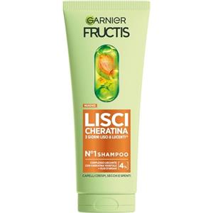 Garnier Fructis Shampoo, Per Capelli Lisci e Lucenti a Lungo, Effetto Anti-Crespo, Trattamento Lisciante alla Cheratina Vegetale e Olio di Argan, Lisci Cheratina, 200 ml