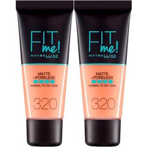 Maybelline New York Fit Me Matte & Poreless Fondotinta Liquido Opacizzante Pelli da Normali a Grasse Colore 320 Natural Tan - 2 Cosmetici