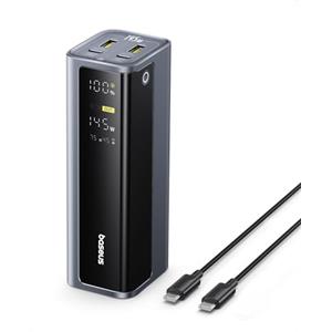 Baseus EnerGeek Powerbank 145W 20800mAh, Batteria Portatile con 2X USB-C PD 3.0 100W Max Ricarica Rapida, Display Digitale, Compatible with MacBook Pro, Dell, HP, SteamDeck, iPhone 16/15/14, Samsung