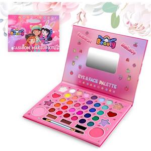 Aomig Trucchi Bambina Set, 41 Colori Trucco Ombretti per Bambini, Regalo Trucchi Bambina Set per il Compleanno di Halloween Carnevale Natale, Sirena Set Trucco Ragazze Bambina per Ragazze Età 3~8