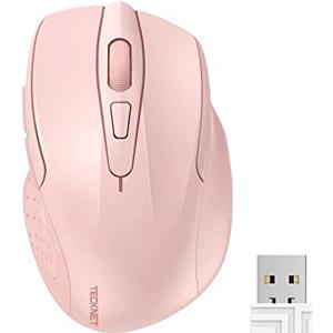 TECKNET PRO Mouse Senza Fili, 4000 DPI Mouse Wireless Ergonomico, 2,4G Mouse Ottico con Ricevitore Nano USB, 6 Pulsanti, Durata di Vita di 24 Mesi Compatibile con PC, Mac, Laptop