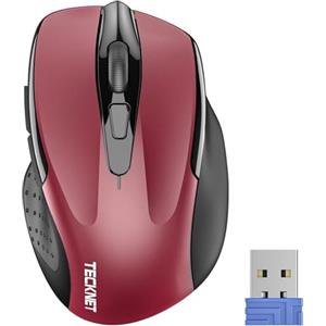 TECKNET PRO Mouse Senza Fili, 4000 DPI Mouse Wireless Ergonomico, 2,4G Mouse Ottico con Ricevitore Nano USB, 6 Pulsanti, Durata di Vita di 24 Mesi Compatibile con PC, Mac, Laptop