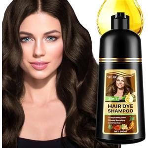 Frovetani Shampoo colorante per capelli grigi, 3 in 1, a lunga durata, shampoo per capelli istantanei, per uomini e donne, ingredienti aromatici (500 ml) (caffè scuro)