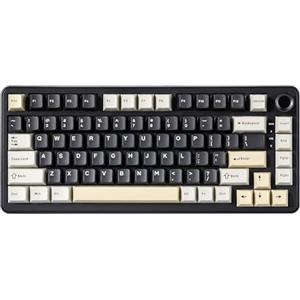 YUNZII B75Tastiera meccanica, tastiera sostituibile a caldo al 75% con manopola, tastiera da gioco a guarnizione retroilluminata RGB,per WIN/MAC (nero, milk v2)