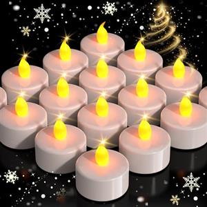 BENEVE Candele a LED senza fiamma, realistiche a tremolanti, candele a batteria, candele di colore giallo caldo (24 pezzi)